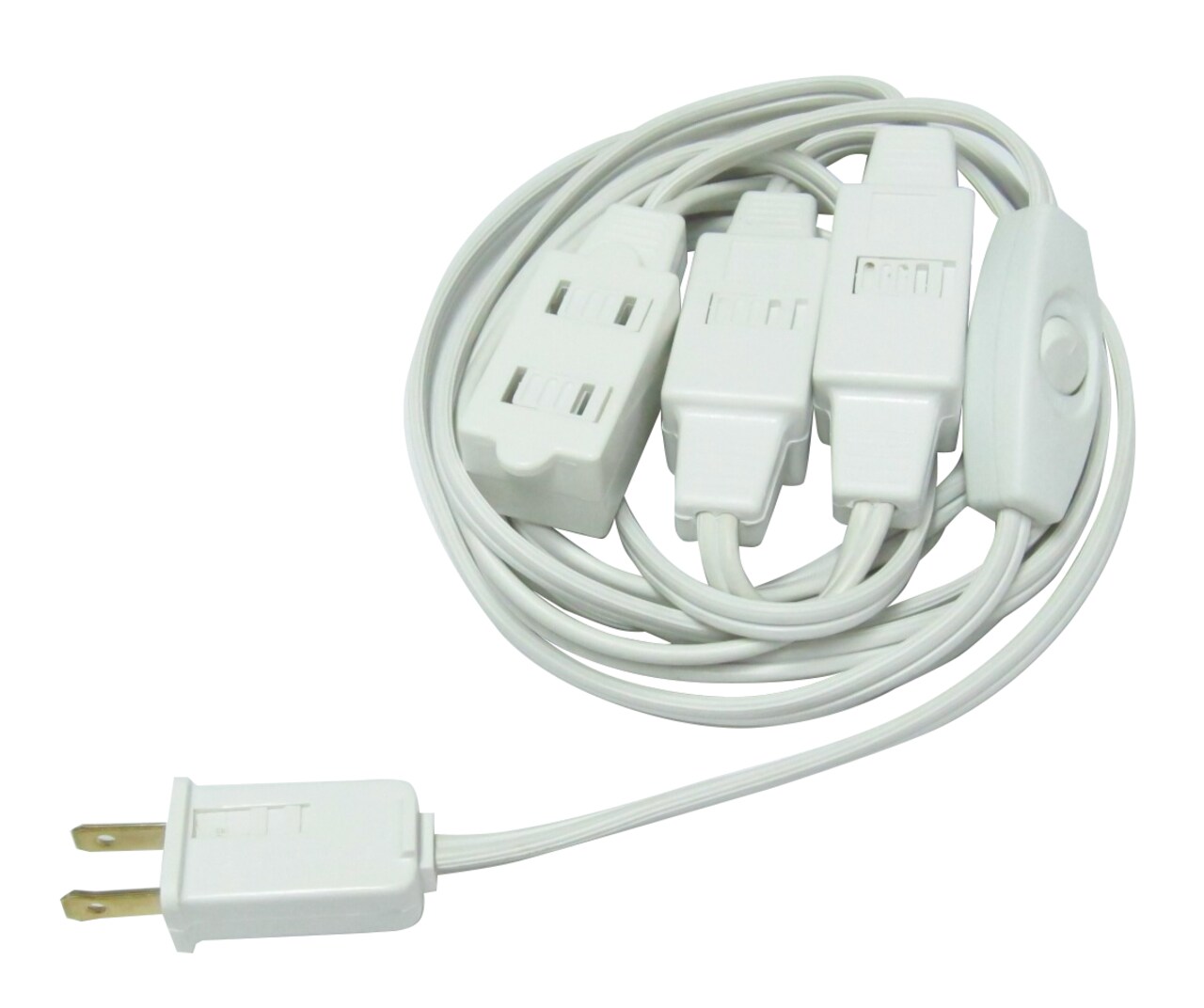 Northlight Indoor Polarized Extension Power Cord with 9-Outlets - 12' - White